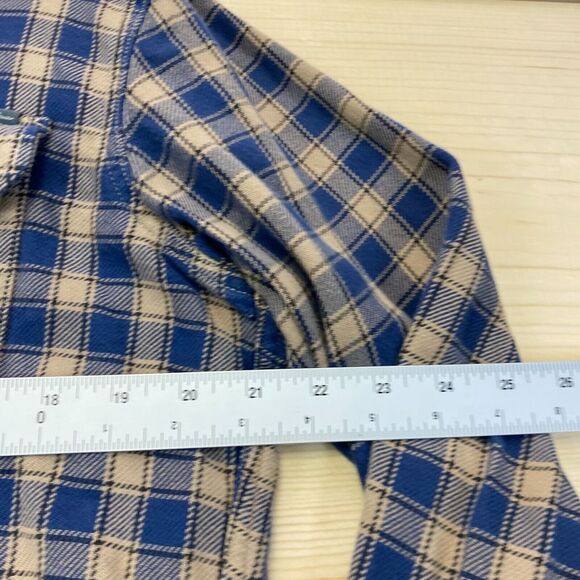 Eddie Bauer Shirt Mens Large Blue Brown Button Up Long Sleeve Plaid Outdoors - Picture 7 of 13